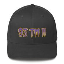 Load image into Gallery viewer, 93 TM 11 Fitted Hat ( Purple Letters & Gold Outline )