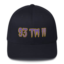 Load image into Gallery viewer, 93 TM 11 Fitted Hat ( Purple Letters & Gold Outline )