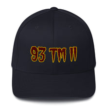 Load image into Gallery viewer, 93 TM 11 Fitted Hat ( Maroon Letters & Gold Outline )