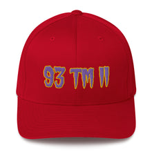 Load image into Gallery viewer, 93 TM 11 Fitted Hat ( Purple Letters & Gold Outline )