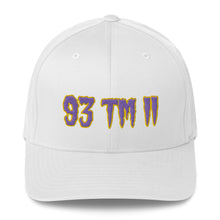 Load image into Gallery viewer, 93 TM 11 Fitted Hat ( Purple Letters & Gold Outline )