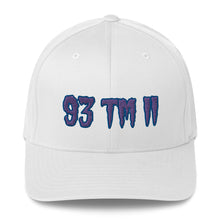 Load image into Gallery viewer, 93 TM 11 Fitted Hat ( Purple Letters & Blue Outline )