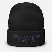 Load image into Gallery viewer, TM4L Beanie ( Black Letters & Purple Outline )