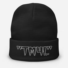 Load image into Gallery viewer, TM4L Beanie ( Black Letters & White Outline )