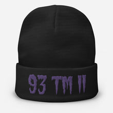 Load image into Gallery viewer, 93 TM 11 Beanie ( Purple Letters & Black Outline )