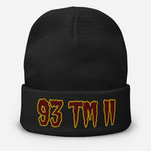 Load image into Gallery viewer, 93 TM 11 Beanie ( Burgundy Letters & Gold Outline )