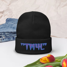 Load image into Gallery viewer, TM4L Beanie ON SALE ( Purple Letters &Powder Blue Outline )