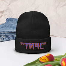 Load image into Gallery viewer, TM4L Beanie ON SALE ( Purple Letters & Orange Outline )
