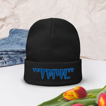 Load image into Gallery viewer, TM4L Beanie ON SALE ( Navy Blue Letters & Powder Blue Outline )