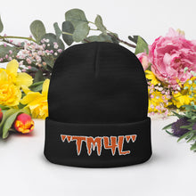 Load image into Gallery viewer, TM4L Beanie ON SALE ( Orange Letters & White Outline )