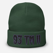 Load image into Gallery viewer, 93 TM 11 Beanie ( Black Letters & Purple Outline )