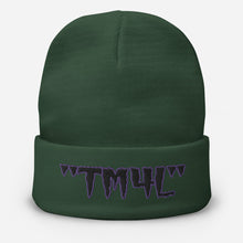 Load image into Gallery viewer, TM4L Beanie ( Black Letters & Purple Outline )
