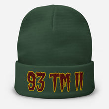 Load image into Gallery viewer, 93 TM 11 Beanie ( Burgundy Letters & Gold Outline )