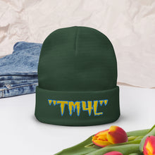 Load image into Gallery viewer, TM4L Beanie ON SALE ( Gold Letters & Powder Blue Outline )