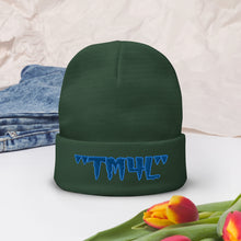 Load image into Gallery viewer, TM4L Beanie ON SALE ( Navy Blue Letters & Powder Blue Outline )