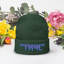 Load image into Gallery viewer, TM4L Beanie ON SALE ( Purple Letters &Powder Blue Outline )