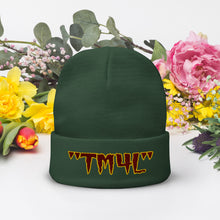 Load image into Gallery viewer, TM4L Beanie ON SALE ( Maroon Letters & Gold Outline )