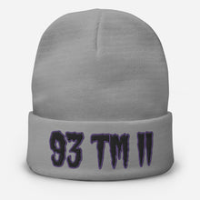 Load image into Gallery viewer, 93 TM 11 Beanie ( Black Letters & Purple Outline )