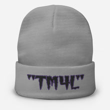 Load image into Gallery viewer, TM4L Beanie ( Black Letters & Purple Outline )