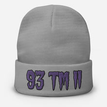 Load image into Gallery viewer, 93 TM 11 Beanie ( Purple Letters & Black Outline )