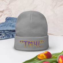 Load image into Gallery viewer, TM4L Beanie ON SALE ( Purple Letters & Gold Outline )