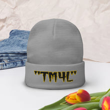 Load image into Gallery viewer, TM4L Beanie ON SALE ( Black Letters & Gold Outline )