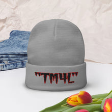 Load image into Gallery viewer, TM4L Beanie ON SALE ( Black Letters & Red Outline )
