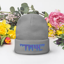 Load image into Gallery viewer, TM4L Beanie ON SALE ( Purple Letters &Powder Blue Outline )