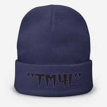 Load image into Gallery viewer, TM4L Beanie ( Black Letters & Purple Outline )