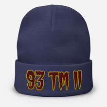 Load image into Gallery viewer, 93 TM 11 Beanie ( Burgundy Letters & Gold Outline )