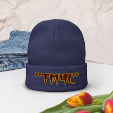 Load image into Gallery viewer, TM4L Beanie ON SALE ( Maroon Letters & Gold Outline )