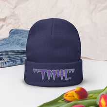 Load image into Gallery viewer, TM4L Beanie ON SALE ( Purple Letters & Grey Outline )