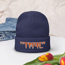 Load image into Gallery viewer, TM4L Beanie ON SALE ( Orange Letters & White Outline )