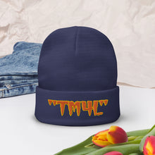 Load image into Gallery viewer, TM4L Beanie ON SALE ( Orange Letters & Gold Outline )