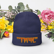 Load image into Gallery viewer, TM4L Beanie ON SALE ( Orange Letters & Gold Outline )