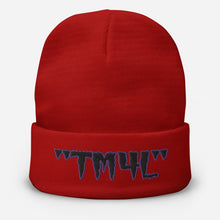 Load image into Gallery viewer, TM4L Beanie ( Black Letters & Purple Outline )