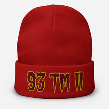 Load image into Gallery viewer, 93 TM 11 Beanie ( Burgundy Letters & Gold Outline )