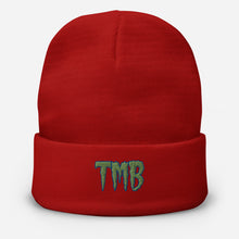 Load image into Gallery viewer, TMB Beanie ( Green Letters & Blue Outline )