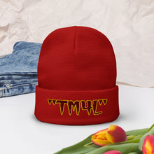 Load image into Gallery viewer, TM4L Beanie ON SALE ( Maroon Letters & Gold Outline )