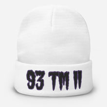 Load image into Gallery viewer, 93 TM 11 Beanie ( Black Letters & Purple Outline )
