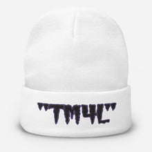 Load image into Gallery viewer, TM4L Beanie ( Black Letters & Purple Outline )