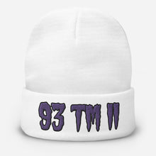 Load image into Gallery viewer, 93 TM 11 Beanie ( Purple Letters & Black Outline )