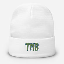 Load image into Gallery viewer, TMB Beanie ( Green Letters & Blue Outline )