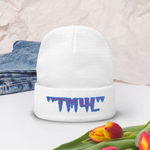 Load image into Gallery viewer, TM4L Beanie ON SALE ( Purple Letters &Powder Blue Outline )