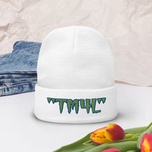 Load image into Gallery viewer, TM4L Beanie ON SALE ( Kiwi Green Letters & Royal Blue Outline )