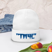 Load image into Gallery viewer, TM4L Beanie ON SALE ( Navy Blue Letters & Powder Blue Outline )