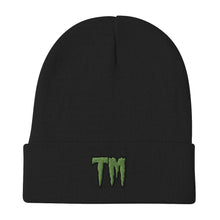 Load image into Gallery viewer, TM Beanie ( Green Letters & Black Outline )