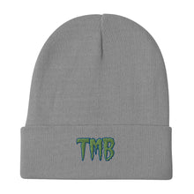 Load image into Gallery viewer, TMB Beanie ( Green Letters & Blue Outline )