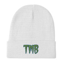 Load image into Gallery viewer, TMB Beanie ( Green Letters & Blue Outline )