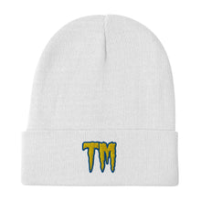 Load image into Gallery viewer, TM Beanie ( Yellow Letters & Blue Outline )